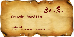 Csuvár Rozália névjegykártya