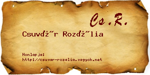Csuvár Rozália névjegykártya