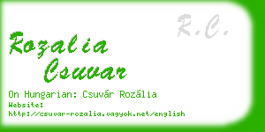 rozalia csuvar business card